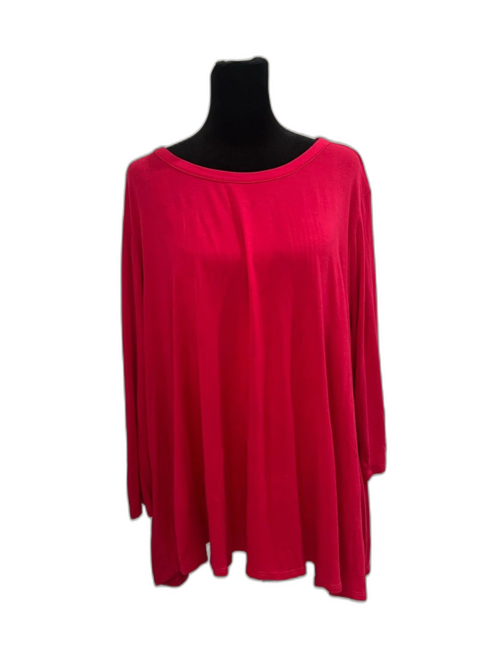 Kim & Cami 3X Fuchsia Pink Long Sleeve Button Back Tunic Top